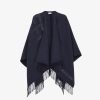 Damen Fendi Schals Und Ponchos | Poncho Aus Wolle Und Kaschmir In Blau