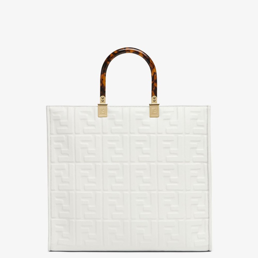 Damen Fendi Shopper-Taschen | Shopper Aus Leder In Weis