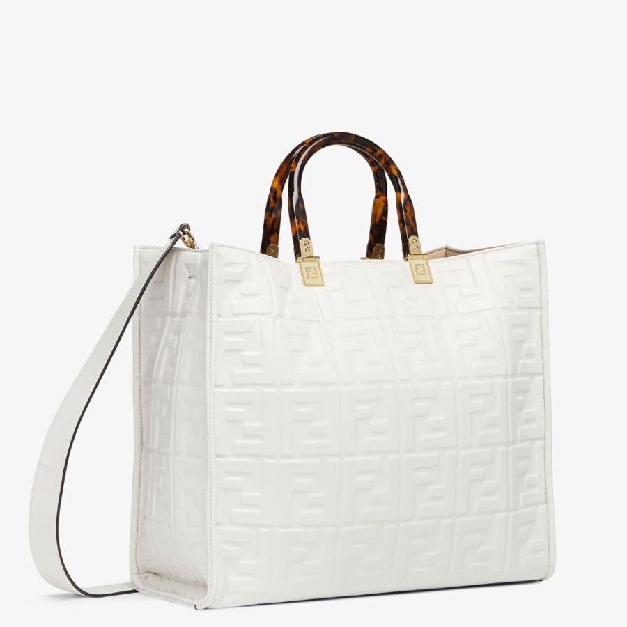 Damen Fendi Shopper-Taschen | Shopper Aus Leder In Weis