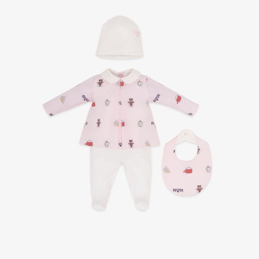 Kids Fendi Baby Junge | Baby-Set Aus Jersey Und Popeline, Mehrfarbig