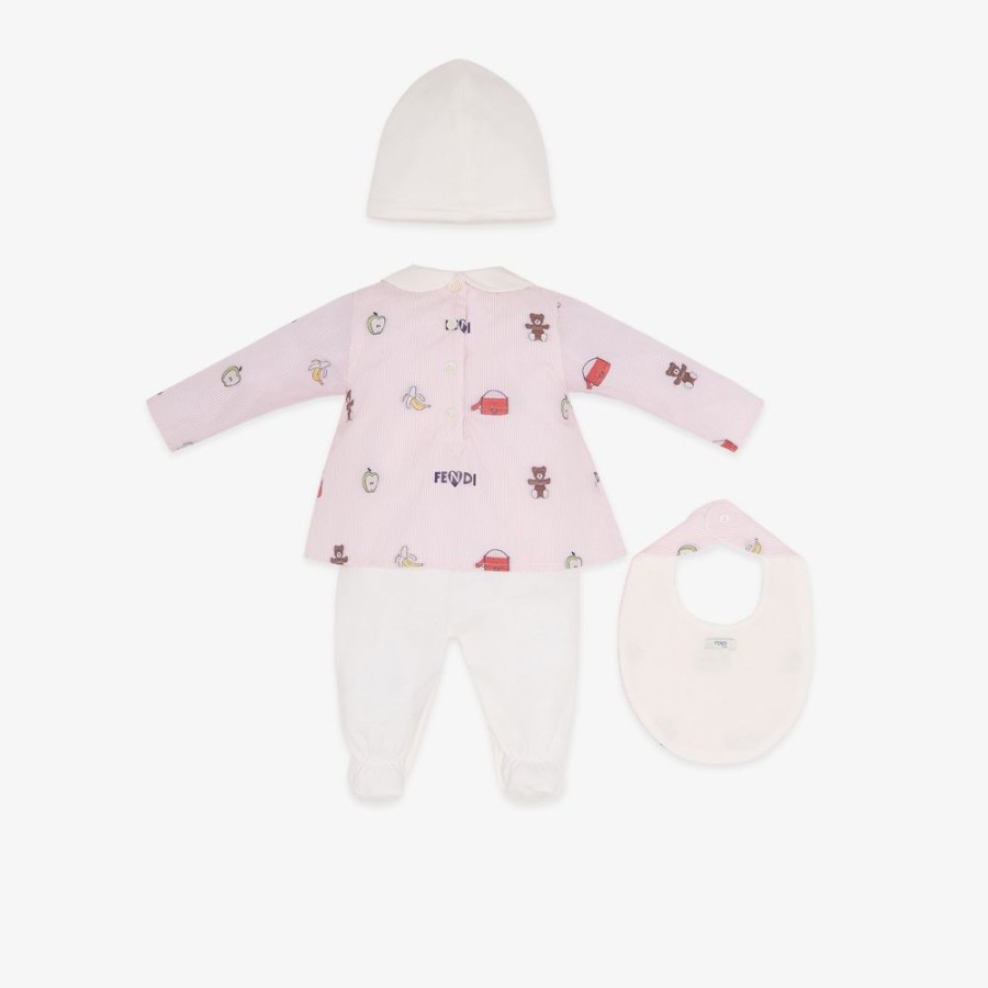 Kids Fendi Baby Junge | Baby-Set Aus Jersey Und Popeline, Mehrfarbig