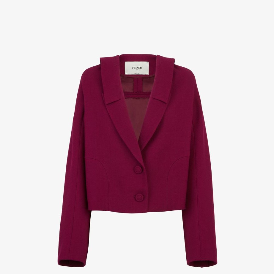 Damen Fendi Anzuge Und Sets | Bolero Aus Wolle In Bordeaux