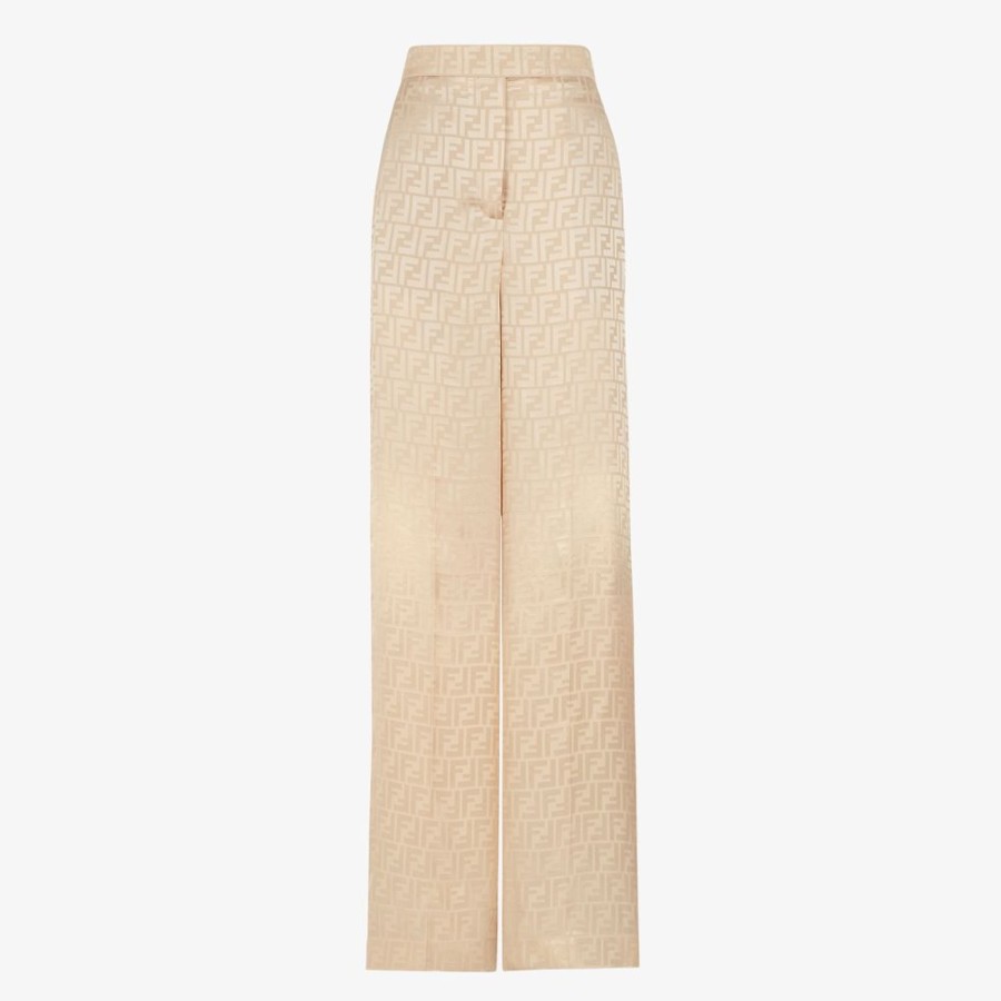 Damen Fendi Anzuge Und Sets | Hose Aus Seide In Beige