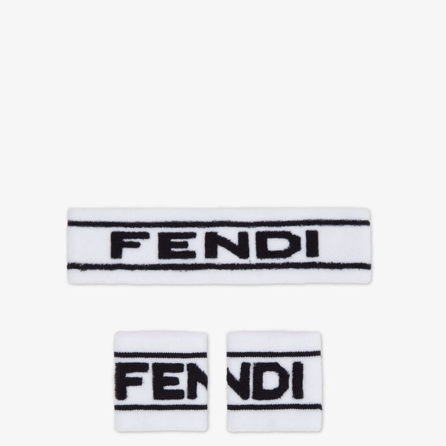 Herren Fendi Reise- Und Lifestyle-Accessoires | Tennisset Aus Frottee In Weis