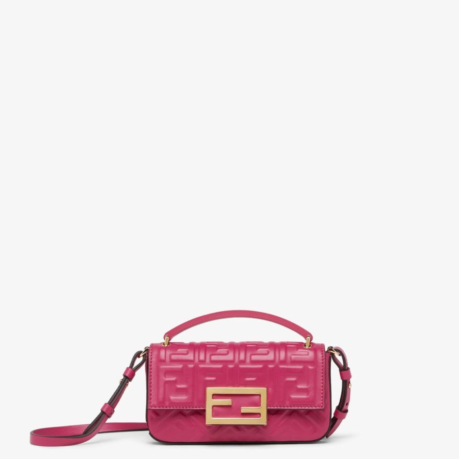 Damen Fendi Mini-Taschen | Pochette Aus Nappaleder In Fuchsia