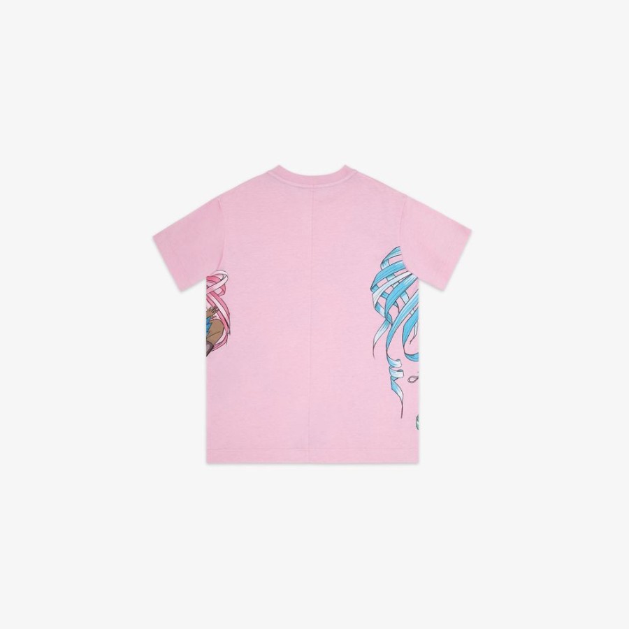 Kids Fendi Ready To Wear | Junior-T-Shirt Aus Jersey In Rosa, Mehrfarbig