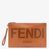 Damen Fendi Pochetten | Pochette Aus Leder In Braun