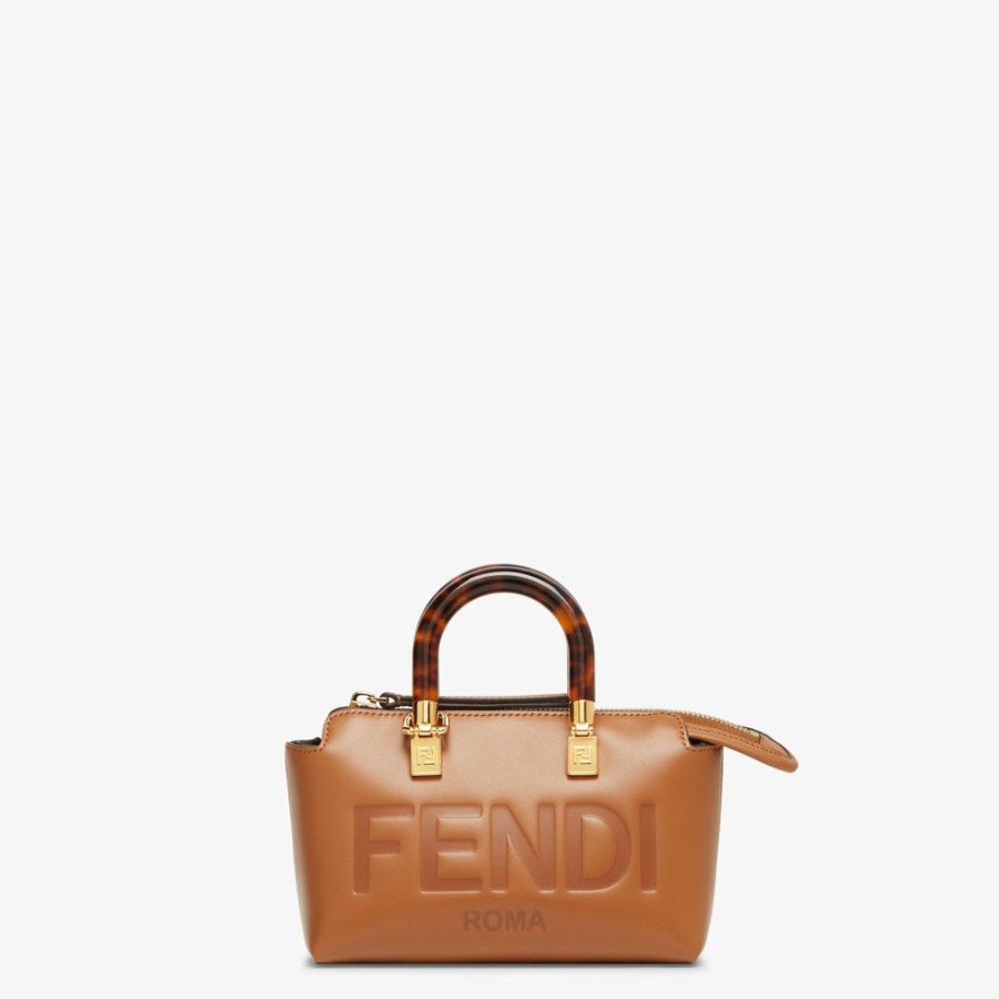 Damen Fendi Mini-Taschen | Kleine Boston Bag Aus Leder In Braun