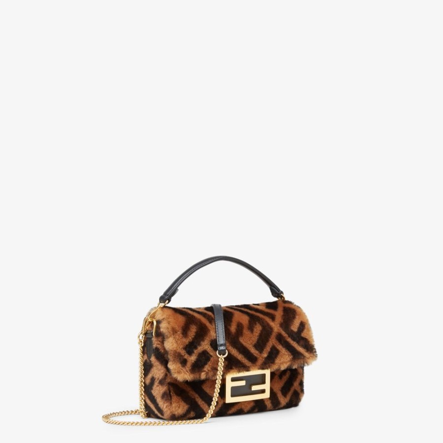 Damen Fendi Mini-Taschen | Tasche Aus Lammfell In Braun