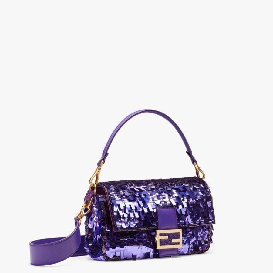 Damen Fendi Schulter- Und Crossbody-Taschen | Pailletten-Tasche In Violett