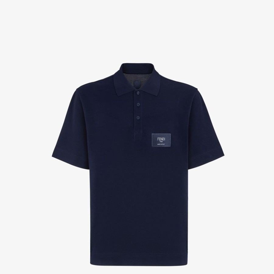 Herren Fendi T-Shirts Und Poloshirts | Polo Aus Baumwolle In Blau