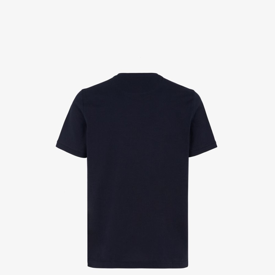 Herren Fendi T-Shirts Und Poloshirts | T-Shirt Aus Jersey In Blau