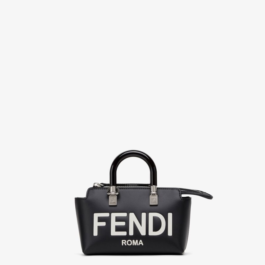 Damen Fendi Mini-Taschen | Kleine Boston Bag Aus Leder In Schwarz