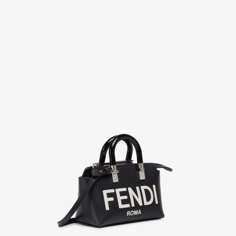 Damen Fendi Mini-Taschen | Kleine Boston Bag Aus Leder In Schwarz