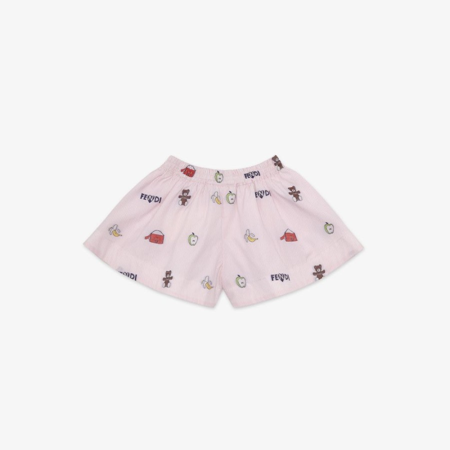 Kids Fendi Baby Madchen | Babyshorts Aus Popeline In Rosa, Mehrfarbig