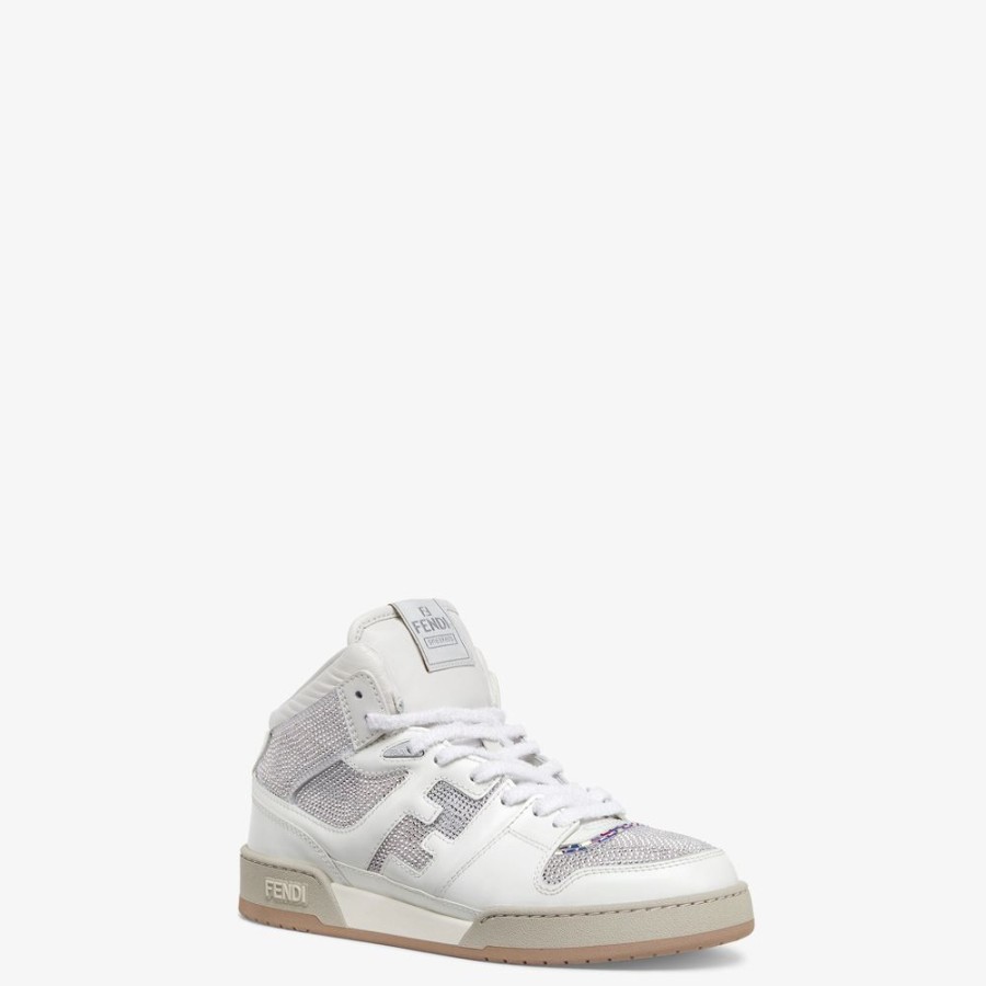 Herren Fendi Sneakers | High-Tops Aus Leder In Weis