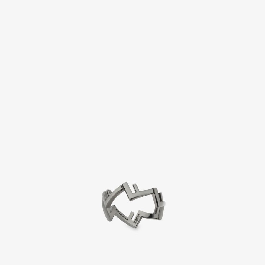 Herren Fendi Ringe | Ring Aus Metall In Rutheniumfarben