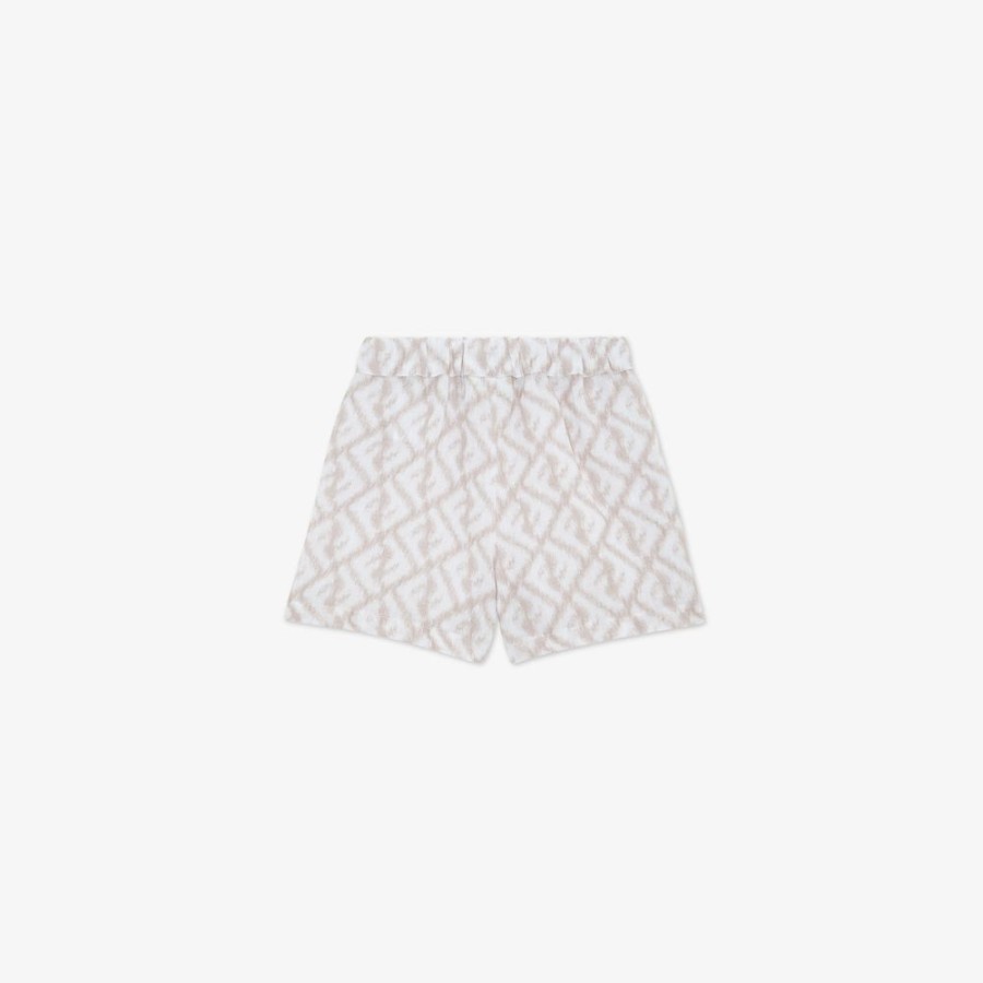 Kids Fendi Baby Junge | Bermudashorts Aus Leinen Mit Allover-Logo