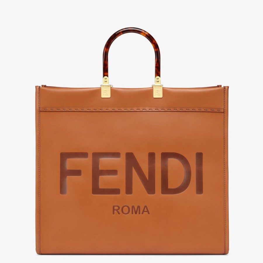 Damen Fendi Timeless | Shopper Aus Leder In Braun