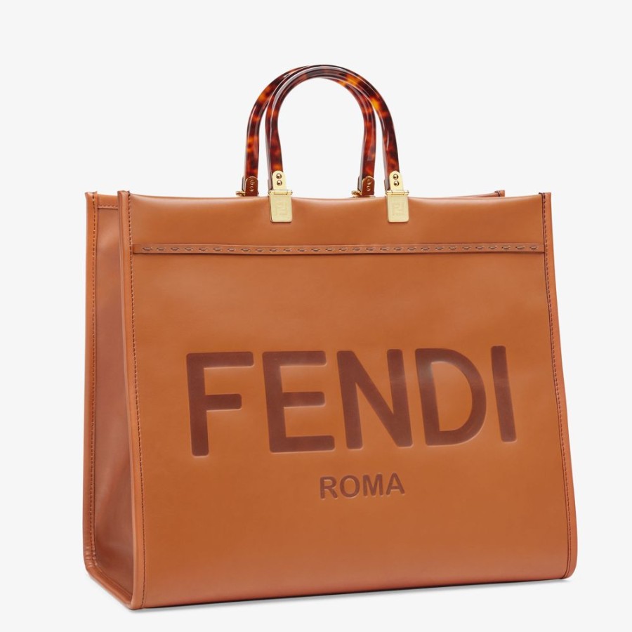 Damen Fendi Timeless | Shopper Aus Leder In Braun