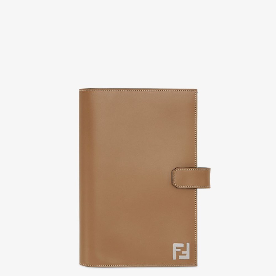 Herren Fendi Reise- Und Lifestyle-Accessoires | Notizbuch Aus Leder In Beige