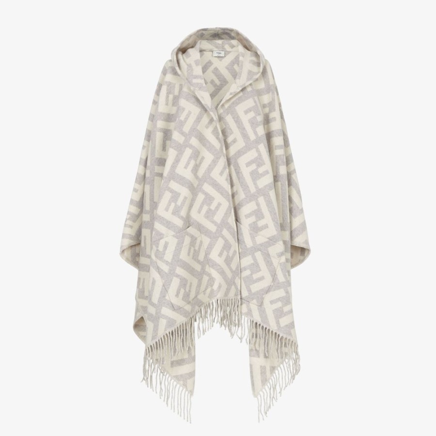 Damen Fendi Schals Und Ponchos | Poncho Aus Kaschmir In Grau