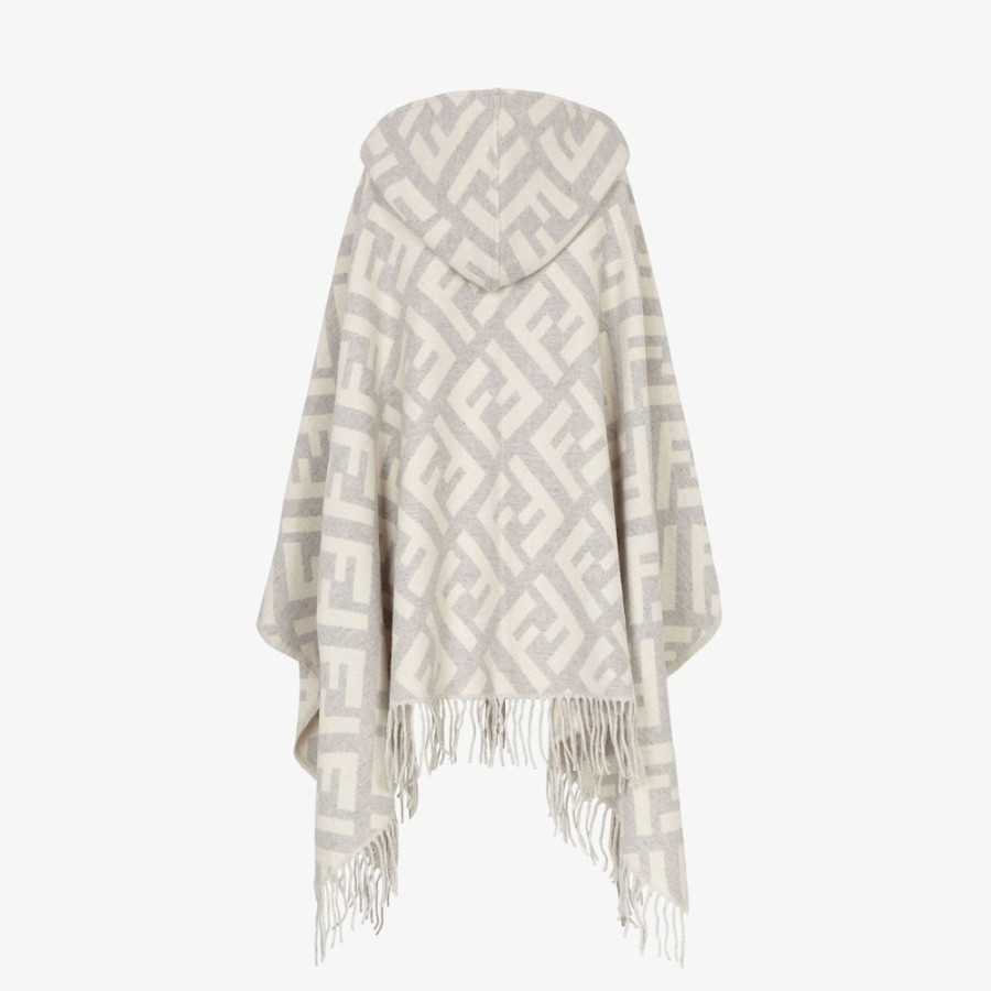 Damen Fendi Schals Und Ponchos | Poncho Aus Kaschmir In Grau