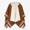 Damen Fendi Schals Und Ponchos | Poncho Aus Wolle In Braun Und Beige