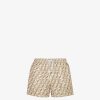 Herren Fendi Swimwear | Short Aus Stoff In Beige