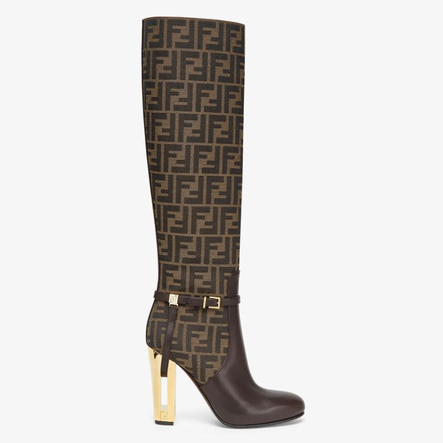 Damen Fendi Stiefel Und Stiefeletten | Stiefel Hoh Aus Leder In Braun