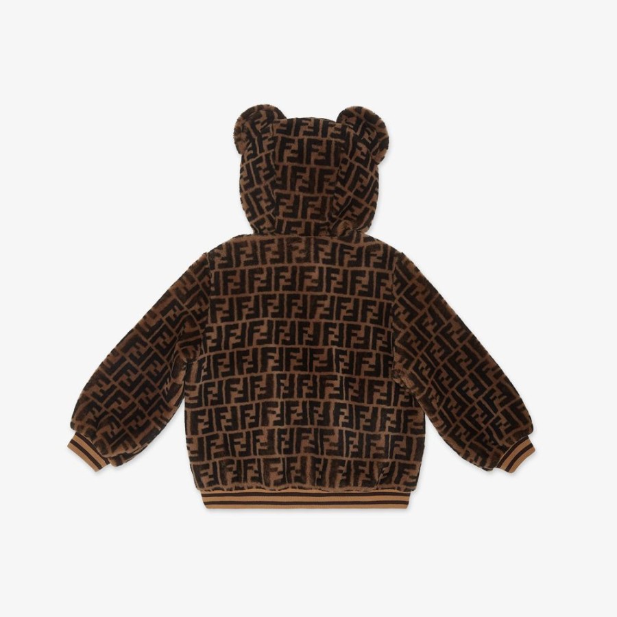 Kids Fendi Ready To Wear | Teddybar-Bomberjacke Aus Ff-Lammfell