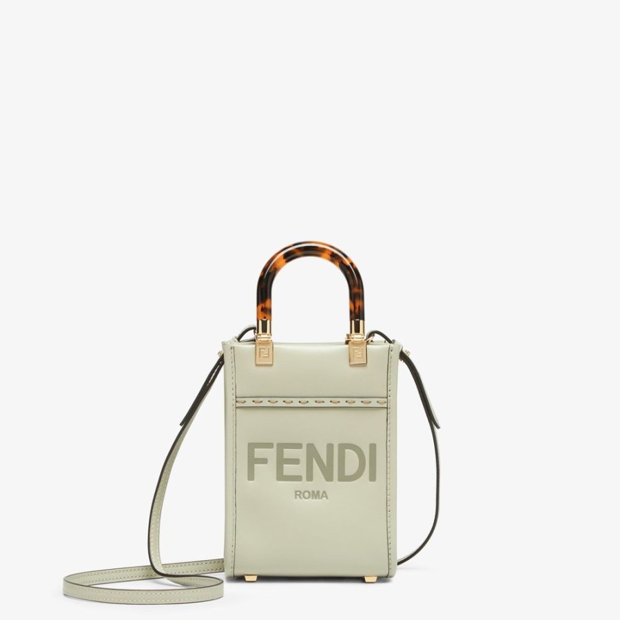 Damen Fendi Mini-Taschen | Mini Bag Aus Leder In Hellgrun