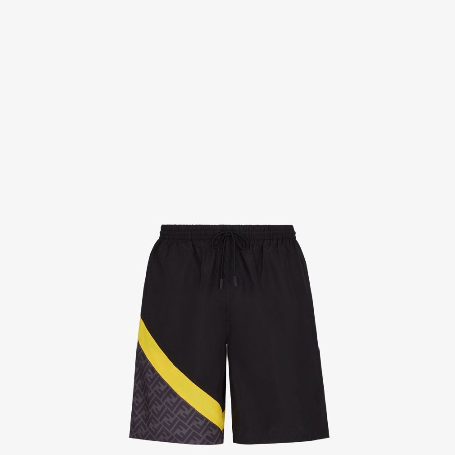 Herren Fendi Swimwear | Shorts Aus Nylon In Schwarz