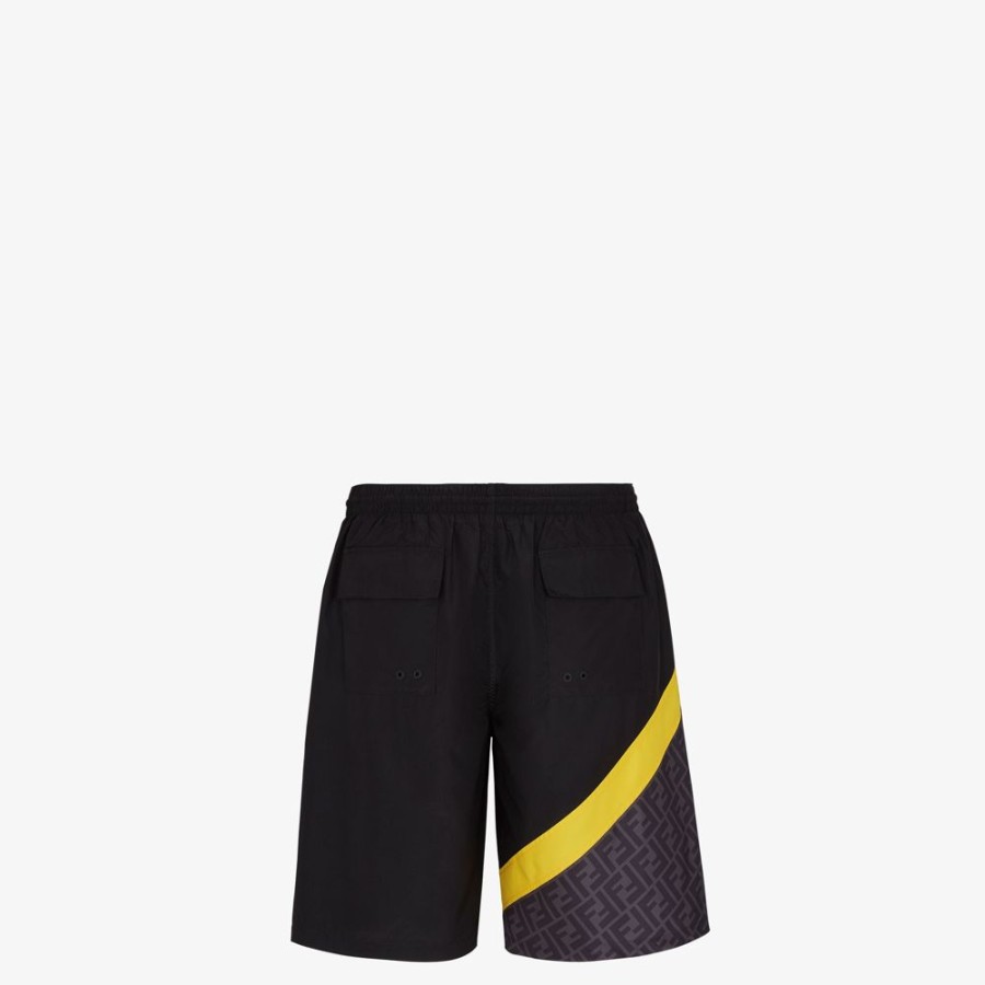 Herren Fendi Swimwear | Shorts Aus Nylon In Schwarz