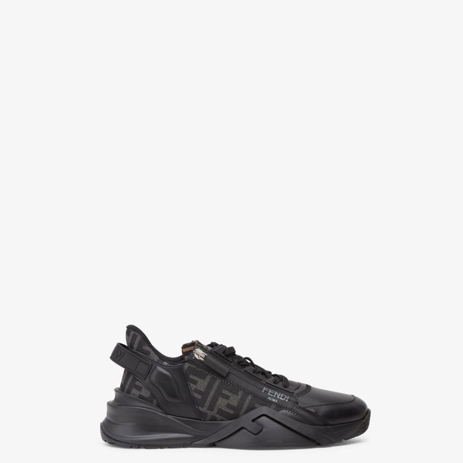 Herren Fendi Sneakers | Low-Top-Sneaker Aus Leder In Schwarz