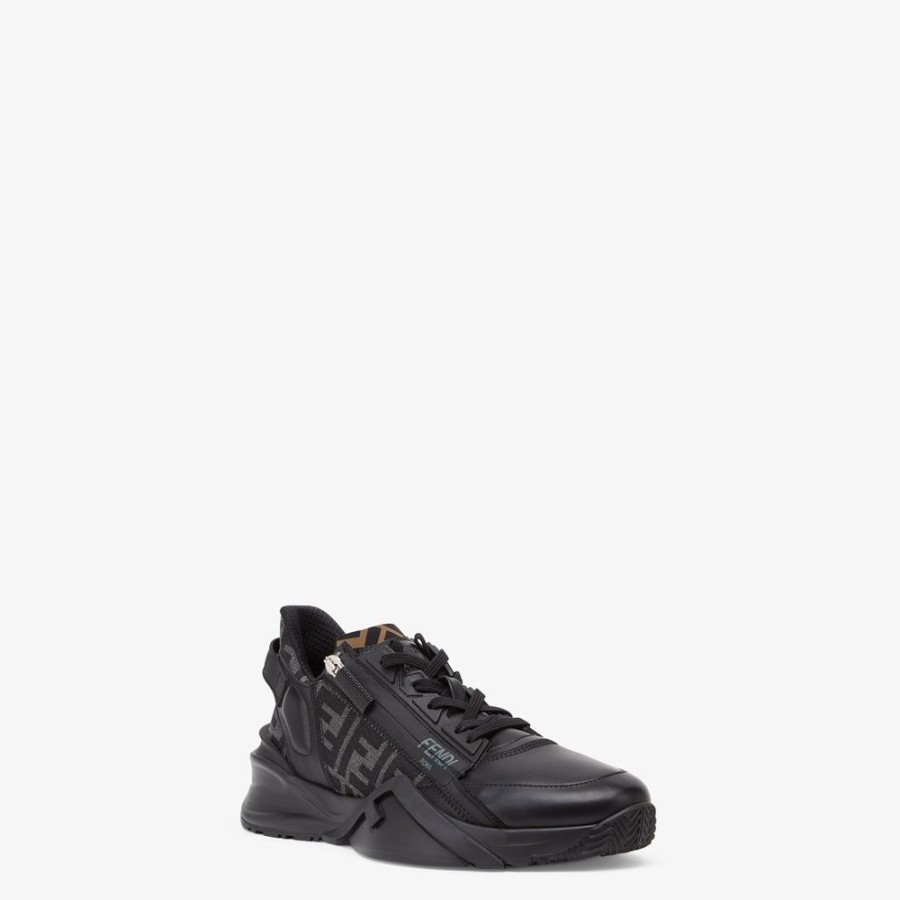 Herren Fendi Sneakers | Low-Top-Sneaker Aus Leder In Schwarz