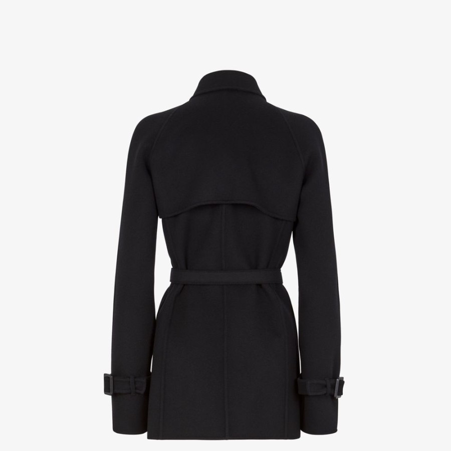 Damen Fendi Mantel Und Oberbekleidung | Go-To Jacke Aus Wolle In Schwarz