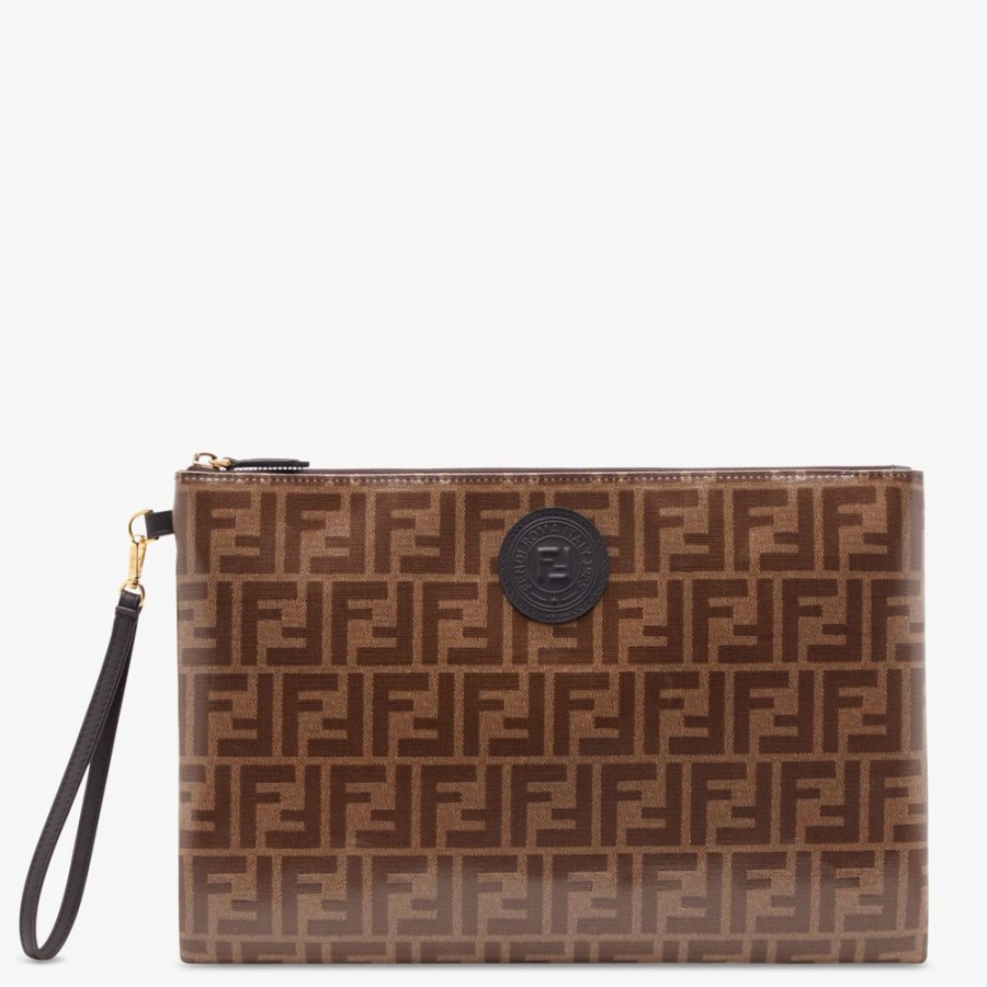 Damen Fendi Pochetten | Pochette Aus Stoff In Braun