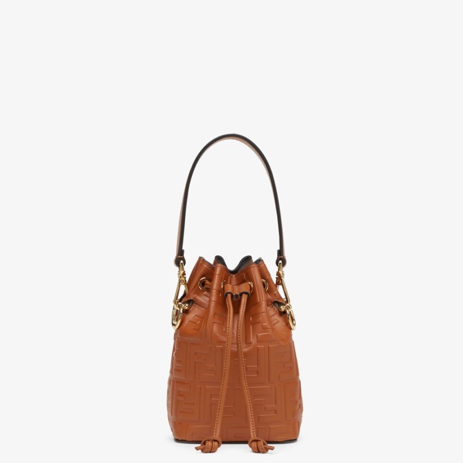 Damen Fendi Mini-Taschen | Minibag Aus Leder In Braun Mit Ff-Muster