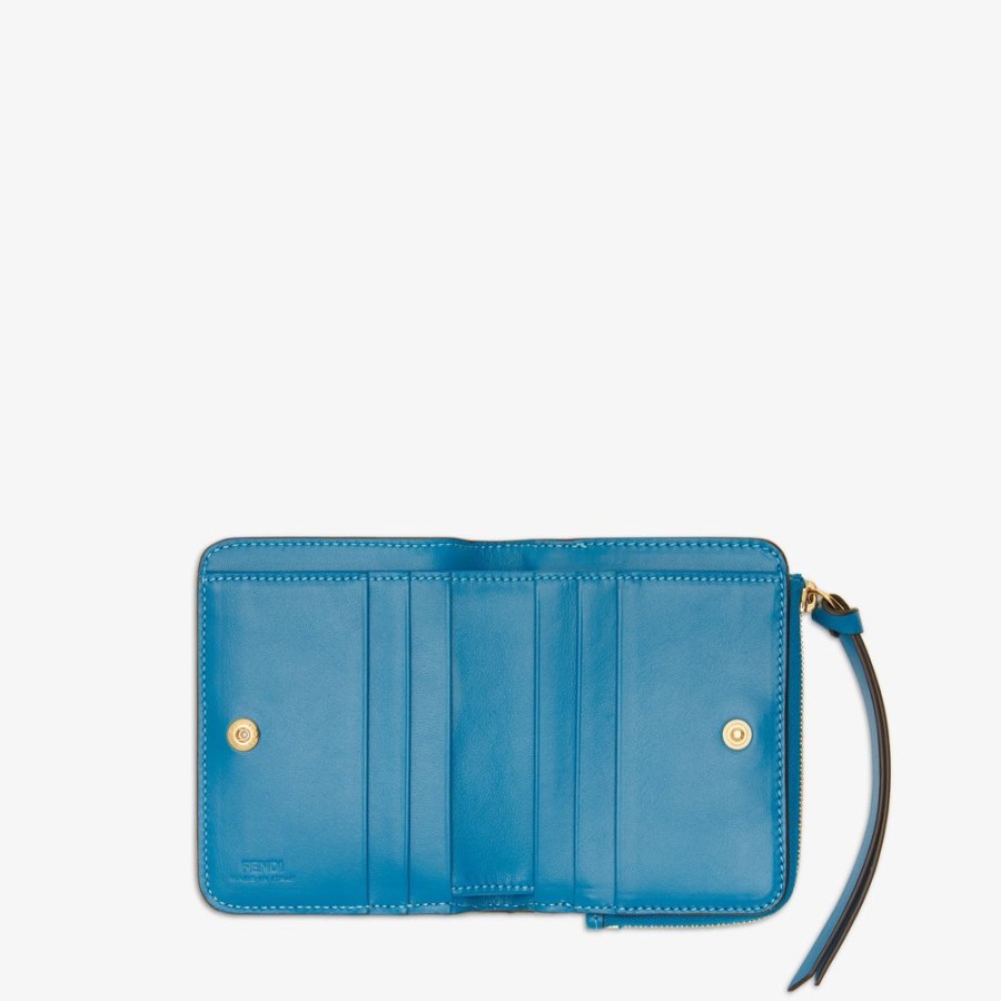 Damen Fendi Portemonnaies | Portemonnaie Aus Leder In Hellblau