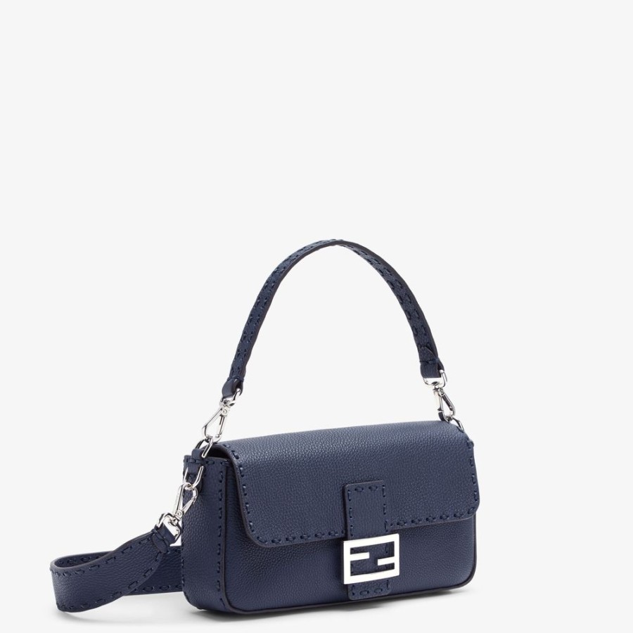 Damen Fendi Schulter- Und Crossbody-Taschen | Tasche Selleria In Nachtblau Mit Macro-Nahten