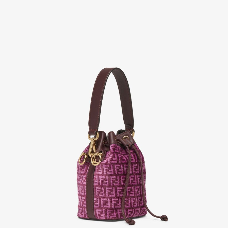 Damen Fendi Mini-Taschen | Mini Bag Aus Tapestry-Stoff Mit Ff-Muster In Rosa