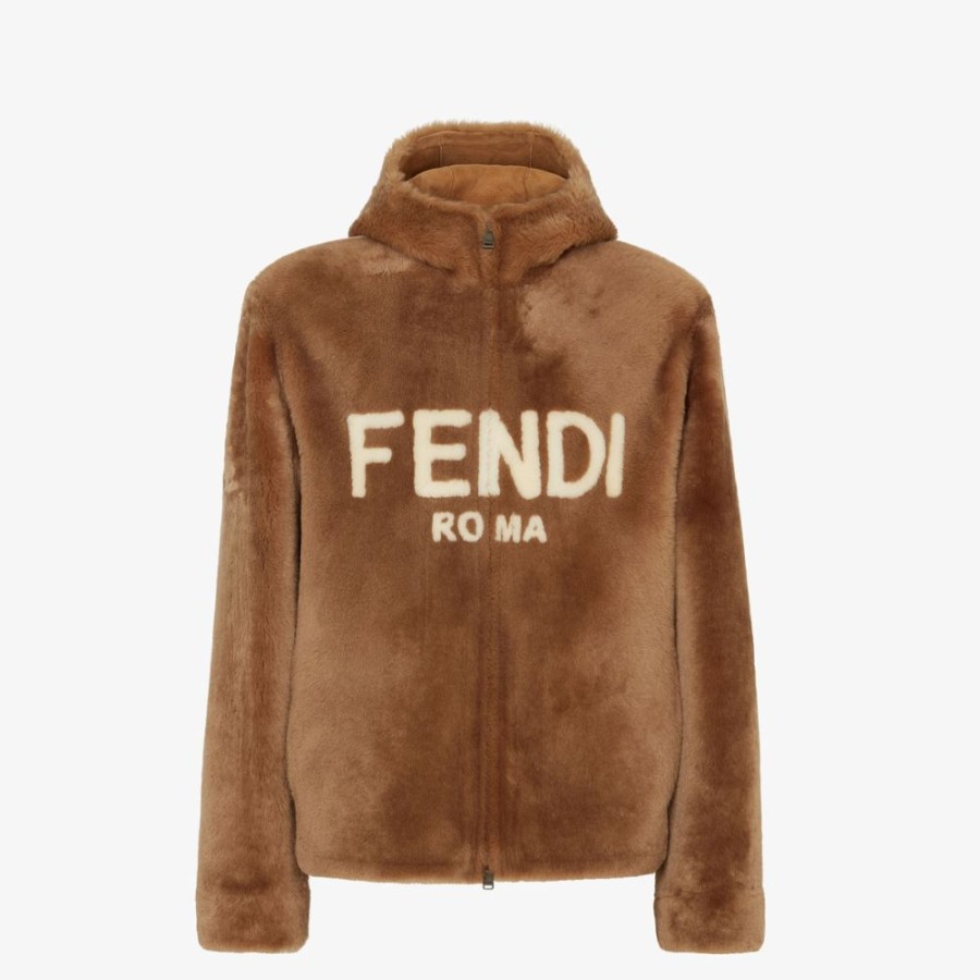 Herren Fendi Mantel Und Oberbekleidung | Jacke Aus Shearling In Braun