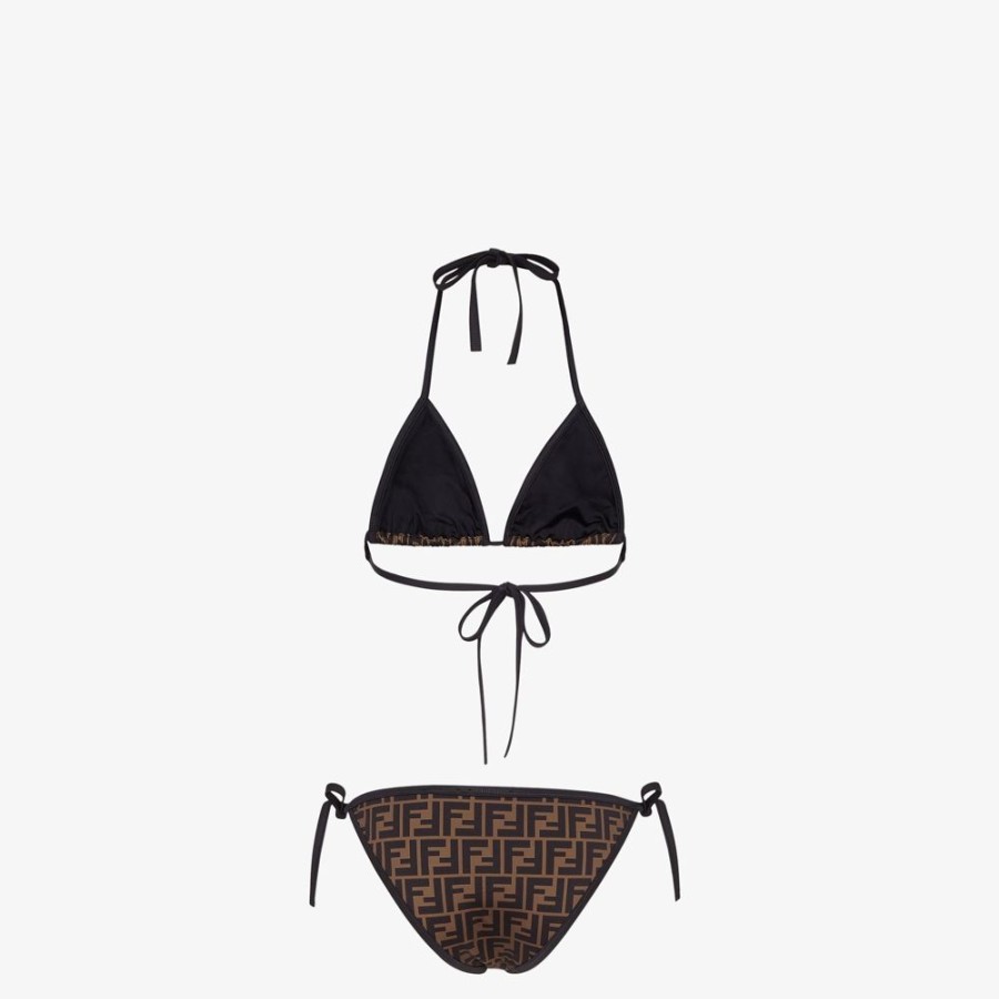 Damen Fendi Swimwear | Bikini Aus Lycra® In Schwarz.