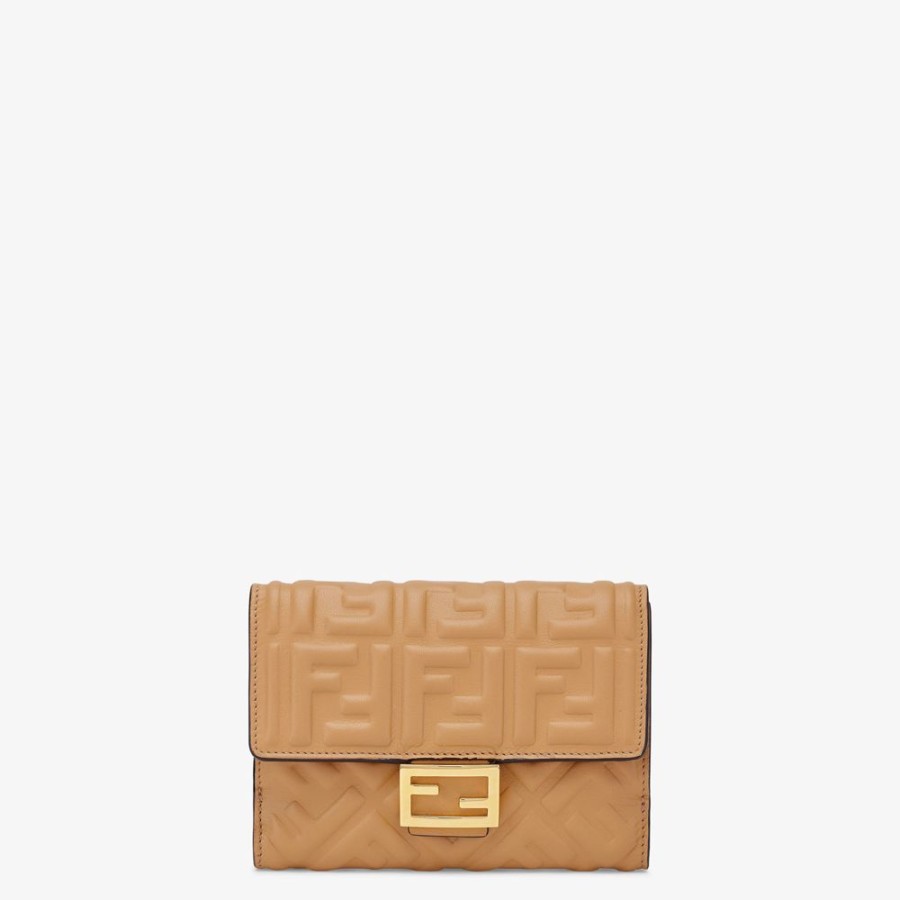 Damen Fendi Portemonnaies | Portemonnaie Aus Nappaleder In Beige