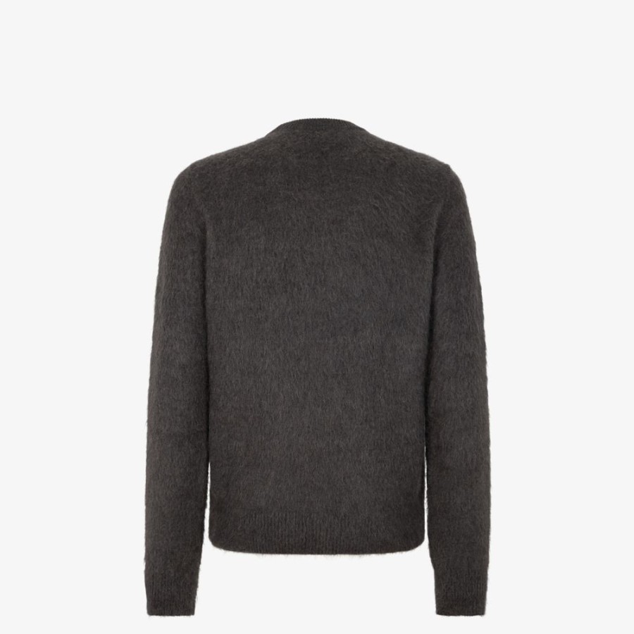 Herren Fendi Strickbekleidung | Pullover Aus Alpaka In Grau