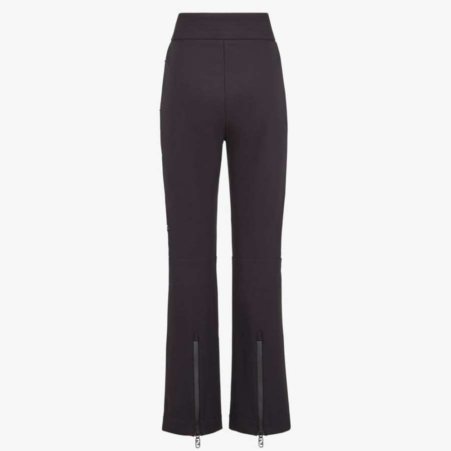 Damen Fendi Skiwear | Hose Aus Bedrucktem Nylon In Schwarz Und Weis