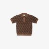 Kids Fendi Ready To Wear | Poloshirt Aus Strick Mit Durchgehendem Ff-Motiv