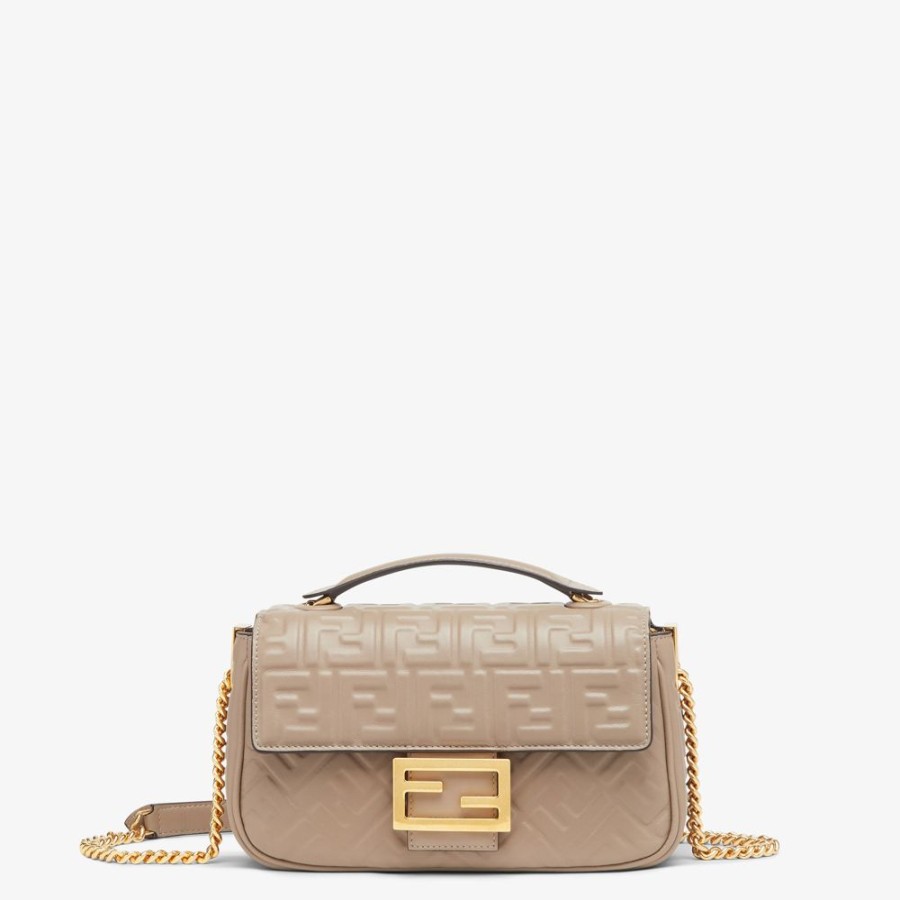 Damen Fendi Schulter- Und Crossbody-Taschen | Tasche Aus Leder In Taubengrau