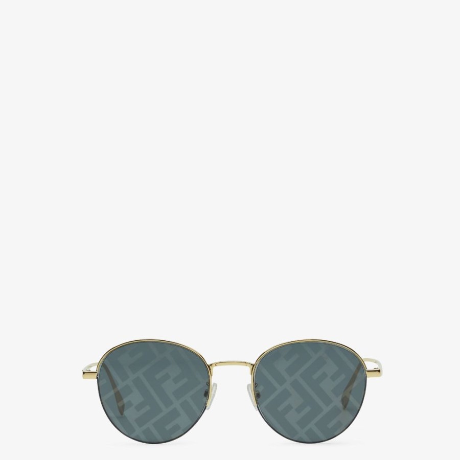 Herren Fendi Sonnenbrillen | Sonnenbrille Aus Metall In Gold-Optik